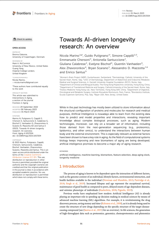 Towards AI-driven longevity research: An overview
