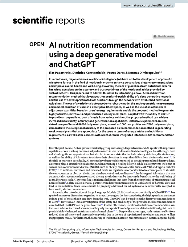 AI-Powered Personalized Nutrition Recommendations